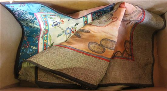 2 Chinese embroidered silk panels(-)